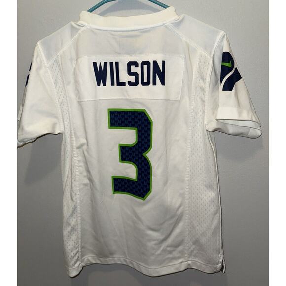 Youth Medium - Seattle Seahawks Russell Wilson #3 Jersey Nike On Field White - Picture 3 of 6